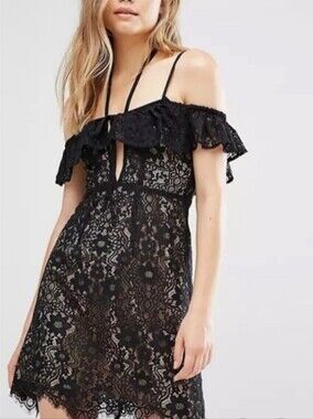 knee length dresses for ladies For Love & Lemons Velvet Sheer Houndstooth Heart Mini Dress